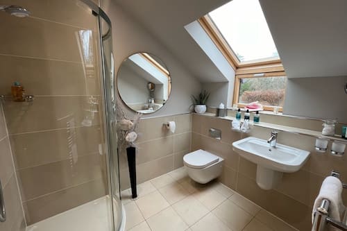 Deluxe-Doppelzimmer, Gartenblick | Badezimmer