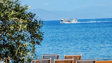 Private beach, beach shuttle, beach bar