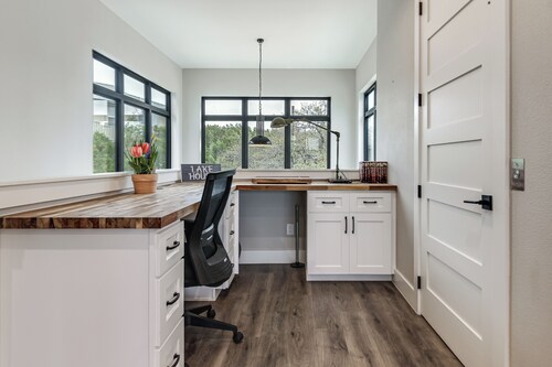 Hot Tub, Dock & View! Lakefront Marble Falls Home