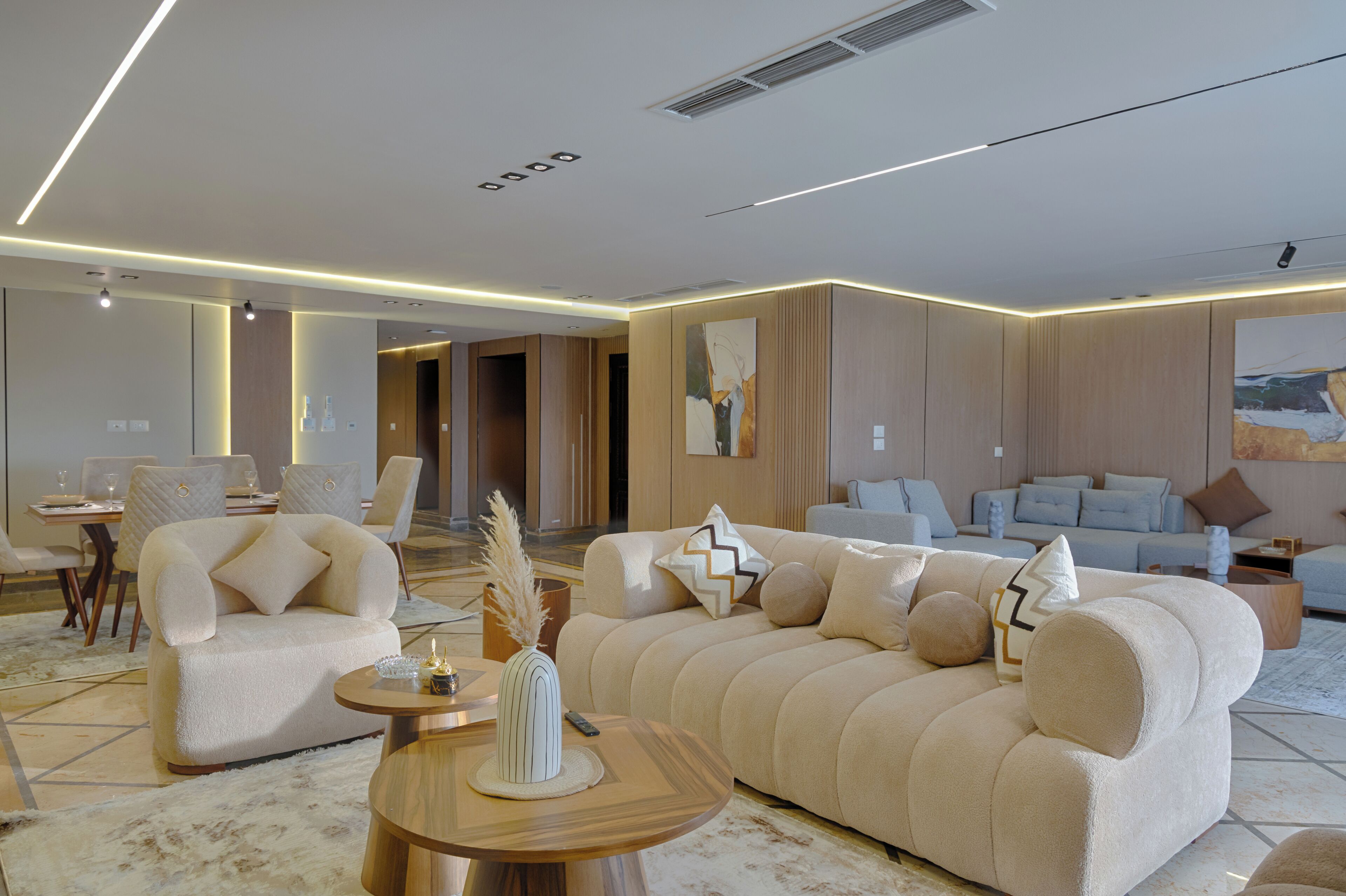 Executive-Apartment, 4 Schlafzimmer, Klimaanlage, Flussblick | Wohnbereich