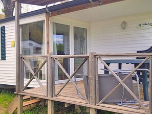 Outdoor dining - Cozy mobile home with terrace - 5 guests (Anduze)