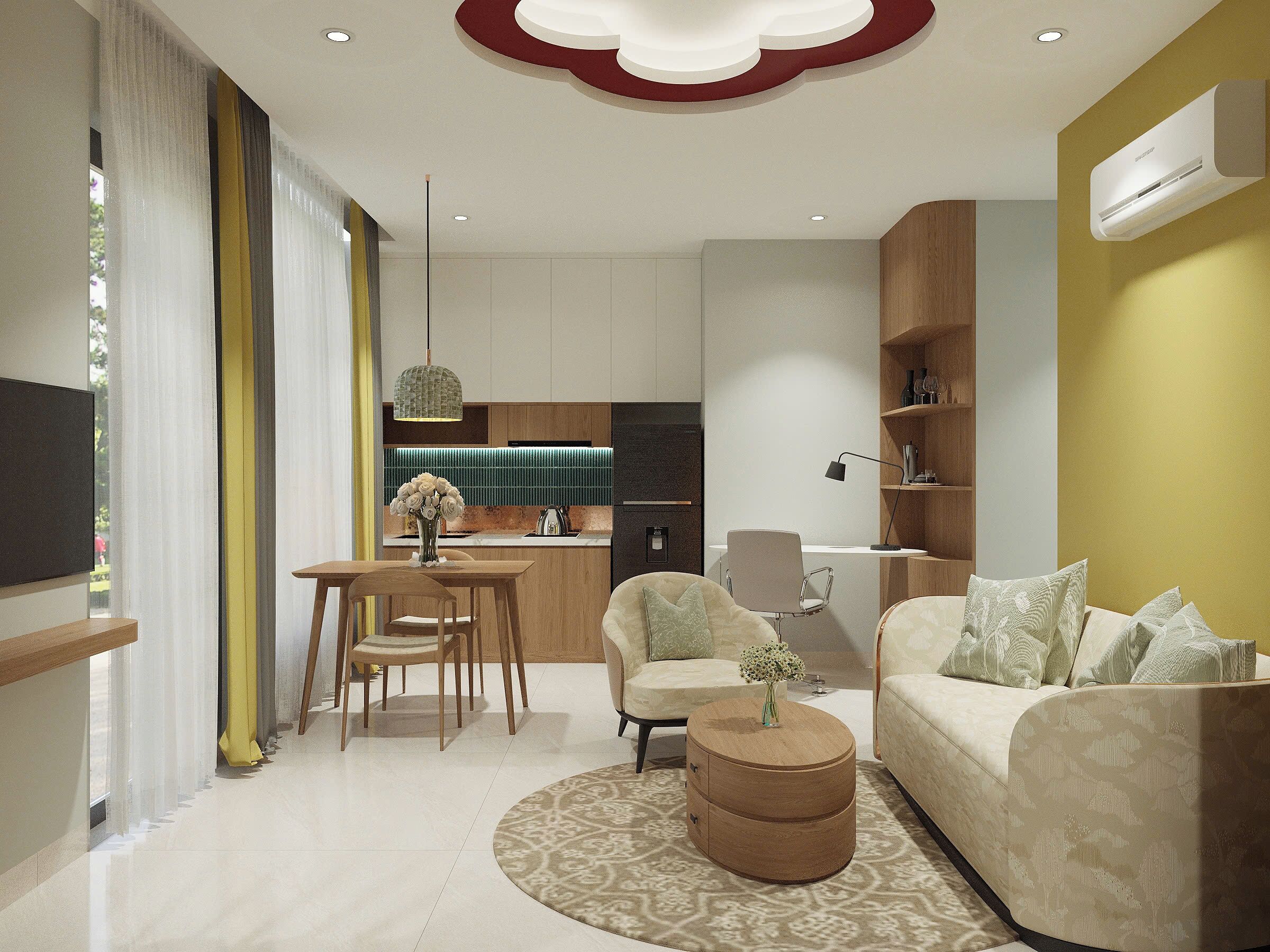 Deluxe Suite, City View | Living area