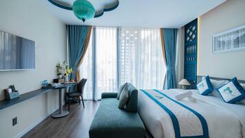 Premier Double Room | In-room safe, individually decorated, desk, laptop workspace