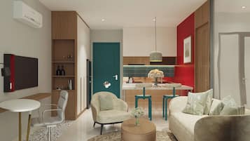 Deluxe Suite, City View | Ruang tamu