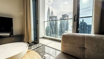 Suite Premier, 2 dormitoris, balcó, vistes a la ciutat | Sala d'estar