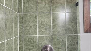 Shower, soap, toilet paper