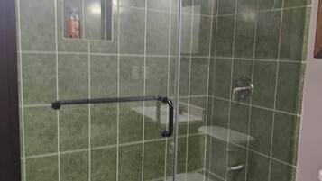 Shower, soap, toilet paper