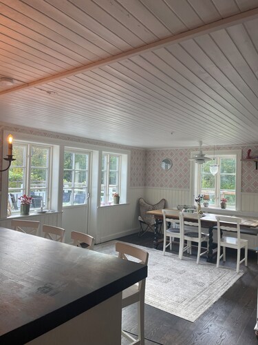 Lake house with its own swimming area, guest cottage, sauna and orangery and boules court.