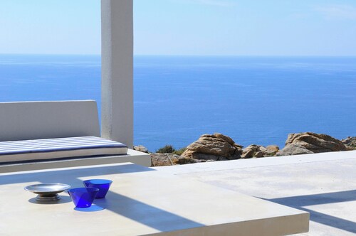 Stone Villa with Panoramic Sea Views over Mylopotas, Ios