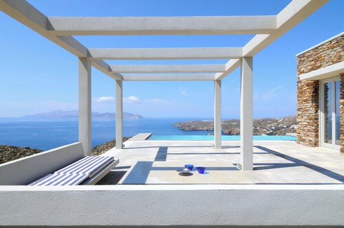 Stone Villa with Panoramic Sea Views over Mylopotas, Ios