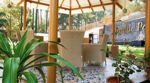 Outdoor dining - Elegant 1BHK Suite in EkJap Paradise Palms – Modern, Cozy Living (Nerul)