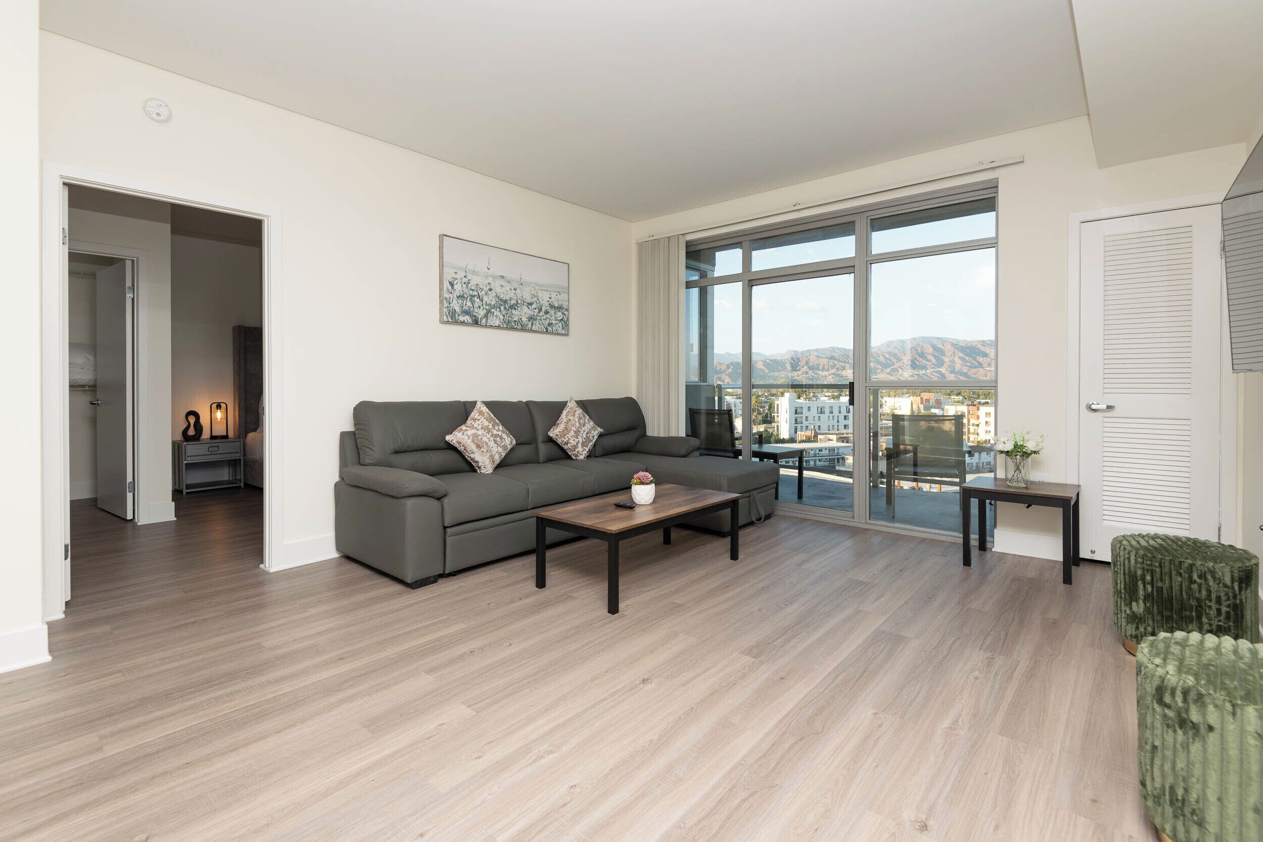 Luxe appartement, 1 slaapkamer, privézwembad, uitzicht op bergen | Woonruimte