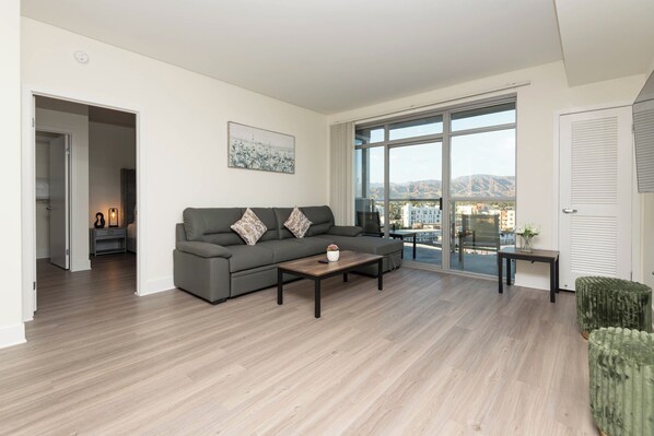 Luxury Apartment, 1 Bedroom, Private Pool, Mountain View | Living area