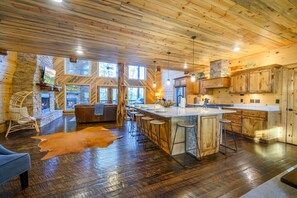Interior - Treetops · Sleeps 16: Family Cabin w/ Hot Tub, Games & Decks (Broken Bow)
