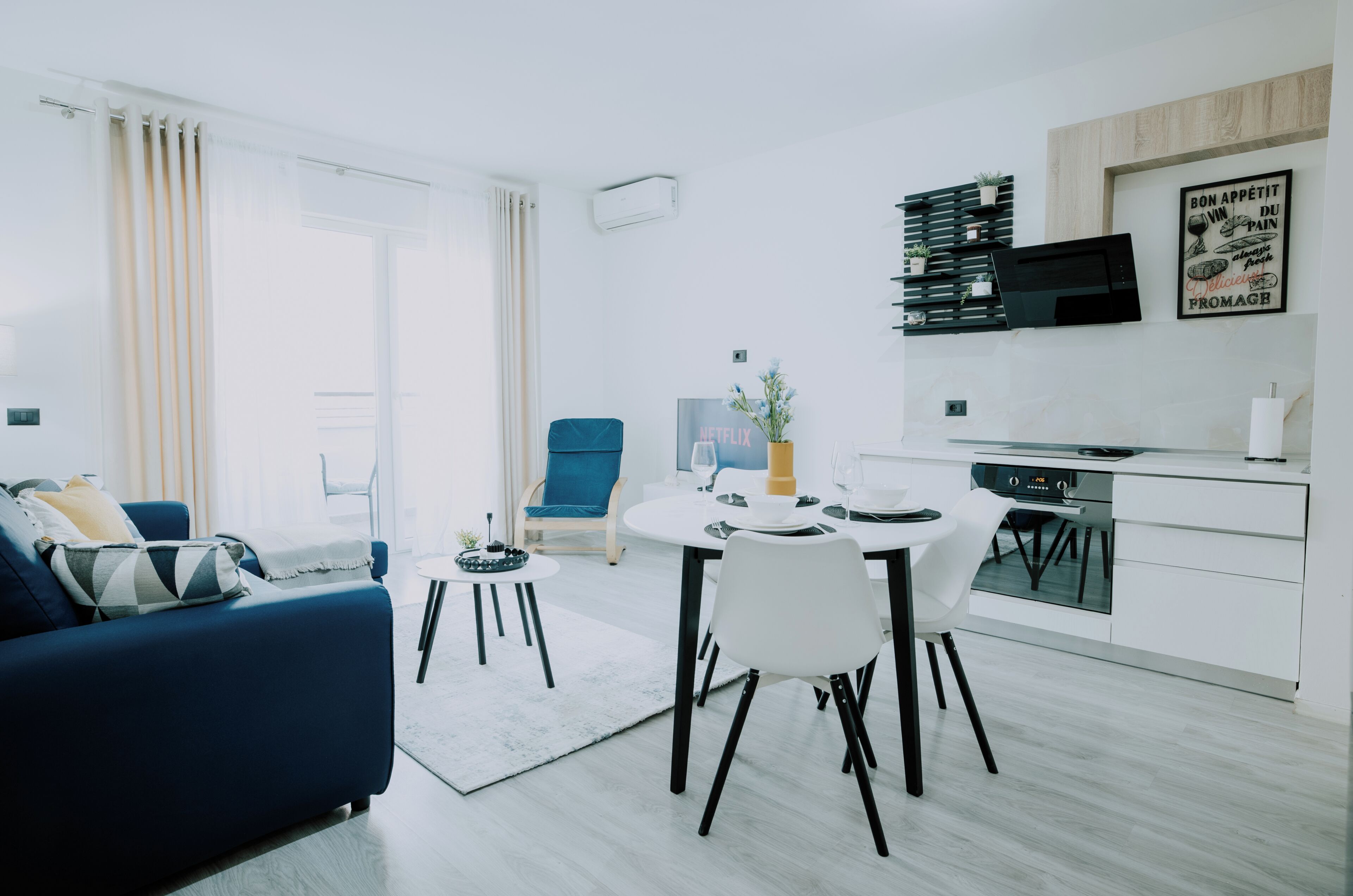 Leilighet, 1 soverom, balkong | Oppholdsområde