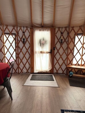 Interior - Cozy Moonship Yurt in the woods (West Rutland)