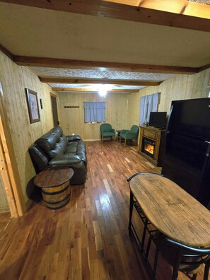Living area - Honey Do lakefront 1-bedroom cabin with Heat and AC in Statts Mills (Statts Mills)