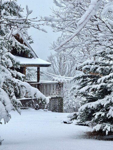 Private Log Home nestled right on the world famous Bay of Fundy