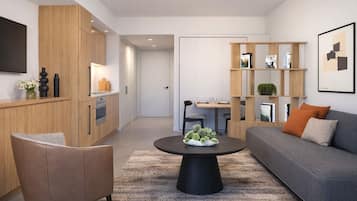 Exclusieve studio, uitzicht op stad | Woonruimte