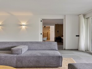 Living area - Wellness cottage with sauna by the sea (Kamperland)