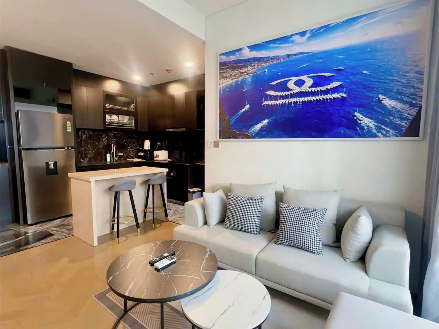 Deluxe appartement, uitzicht op de stad | Woonruimte