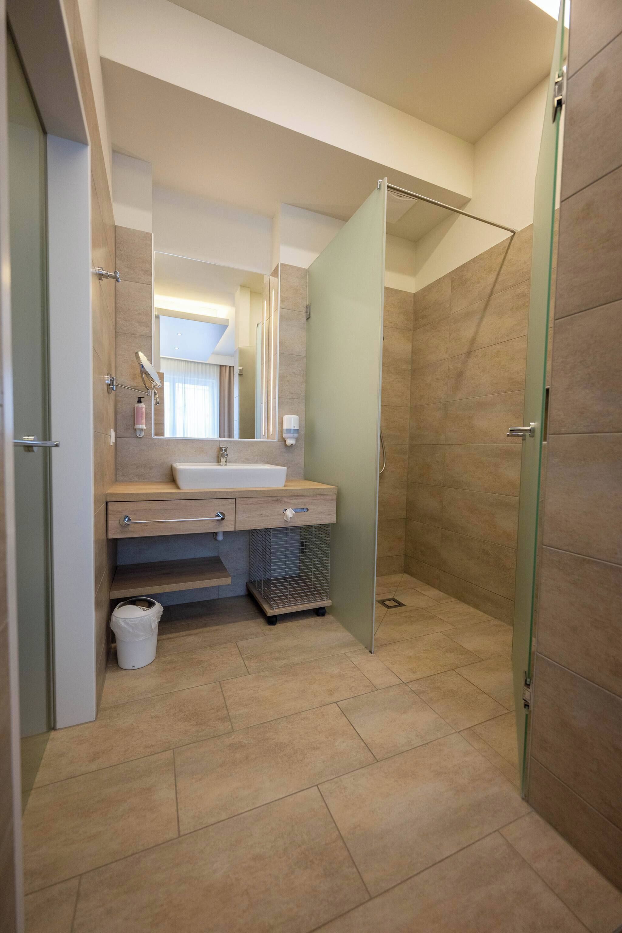 Shower, hair dryer