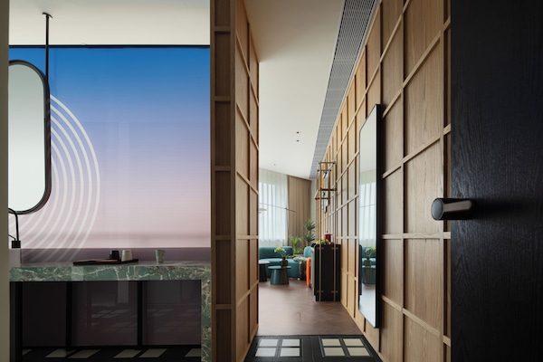 Panoramic Double Room, City View | Hypo-allergenic bedding available, desk, blackout drapes, soundproofing