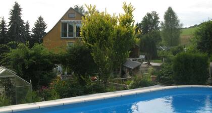 Spacious apartment with terrace, garden, pool, wood-burning stove, sauna, Saxon Switzerland