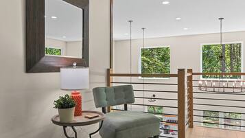 Cozy reading nook overlooking the great room below.