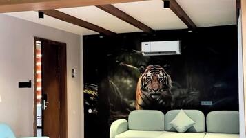 Premium Room, Balcony, River View | In-room safe, desk, laptop workspace, blackout drapes