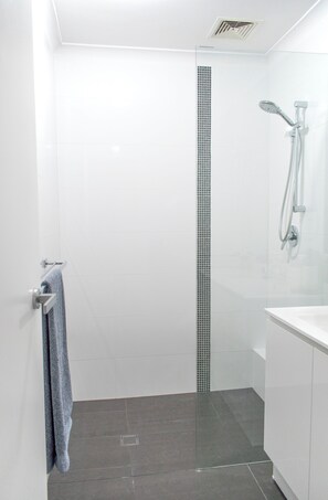 Shower, hair dryer, towels, toilet paper - Family Friendly Coastal Oasis (Scarborough)