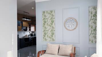 Appartement, uitzicht op de stad | Woonruimte