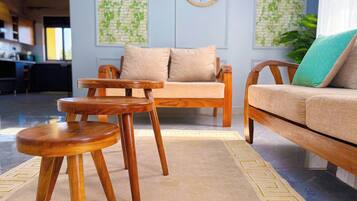 Appartement, uitzicht op de stad | Woonruimte