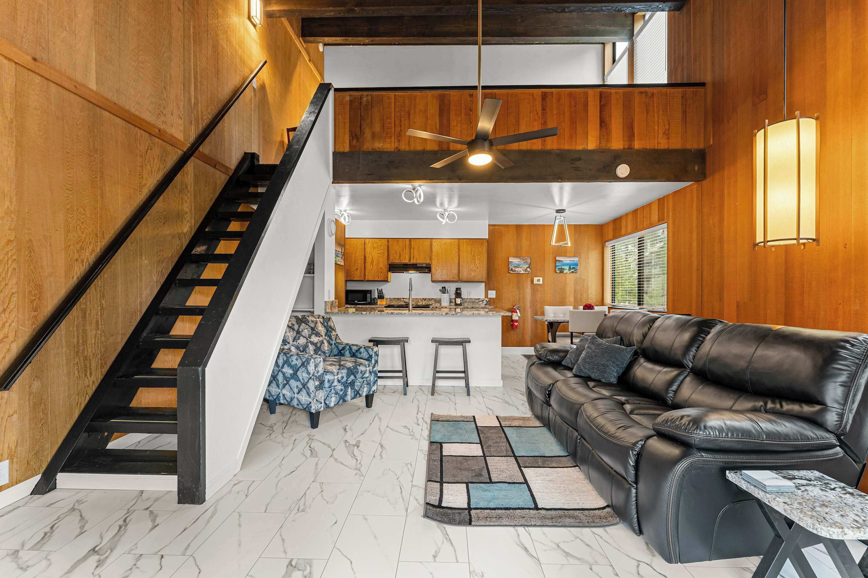 TV, fireplace, offices