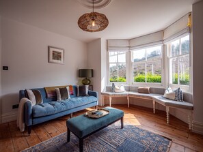 TV, fireplace - Stunning Dartmouth Views | Stylish Coastal Home (Dartmouth)