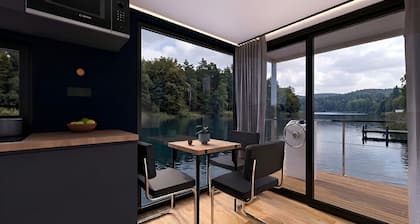 leise los houseboats: Modern electric houseboat with sauna
