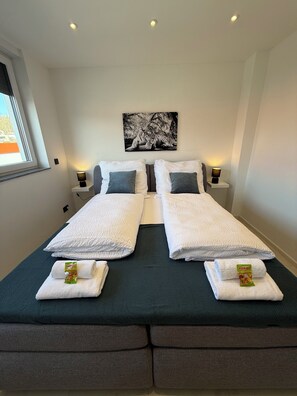 1 bedroom, desk, iron/ironing board, travel cot - Modern Apartment with Balcony near Airport (Siegburg)