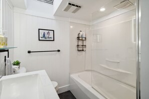 Ducha, secador de pelo y champú