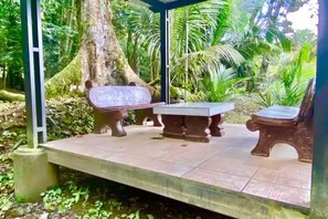 Terrace/patio - New! Oasis-On River with King bed & Double bed, Air Conditioner, Hot water (La Fortuna)