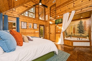 1 bedroom, iron/ironing board, free WiFi, bed sheets - Firepit, Grill & Hot Tub - Private Spa Cabin for Two (Broken Bow)