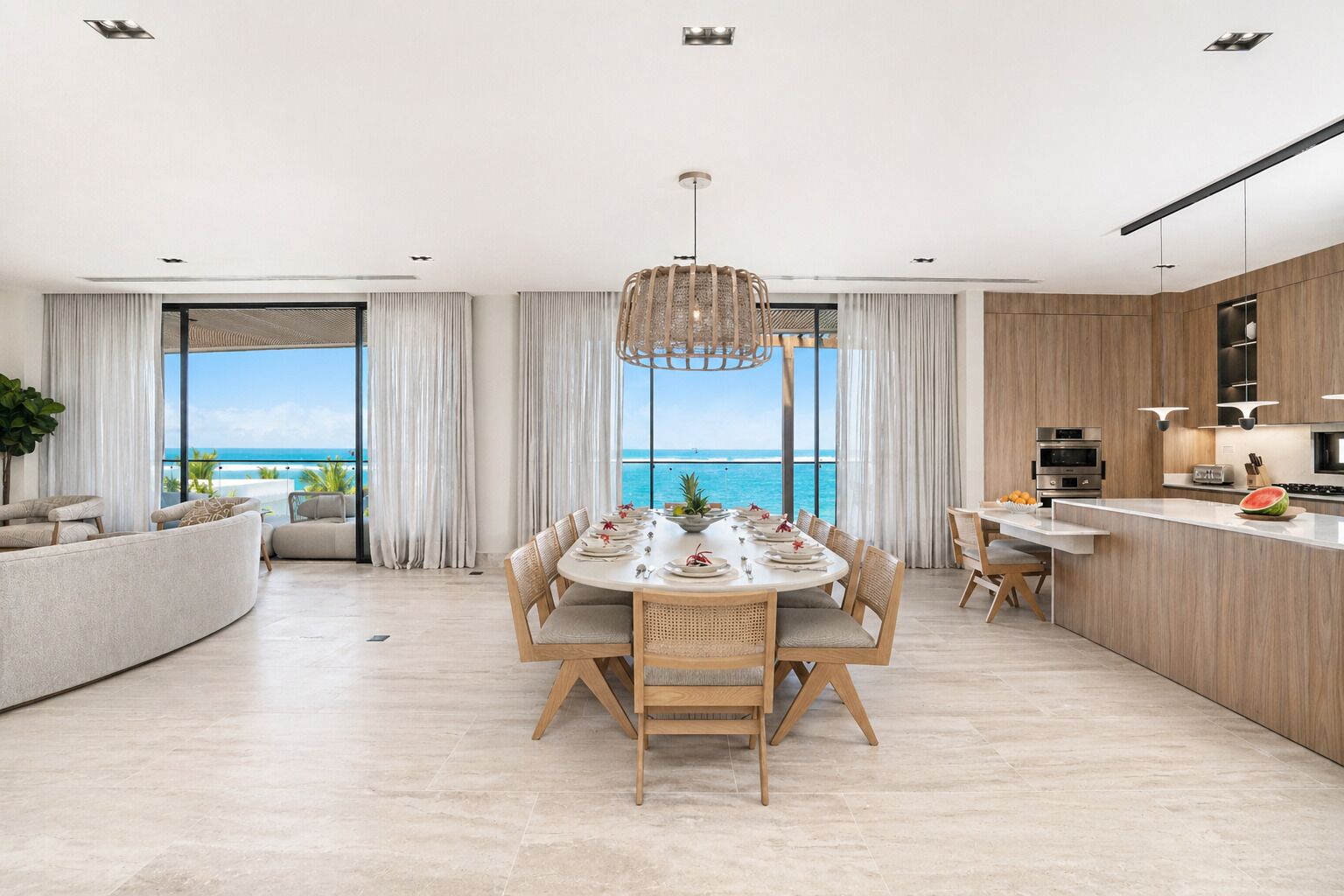 Luxury Apartment, 5 Bedrooms, Ocean View | Private kitchen | Full-size fridge, microwave, oven, stovetop