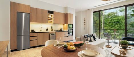 럭셔리 로프트, 발코니, 정원 전망 | 내부