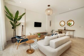 Luksus-loftsværelse - balkon - udsigt til have | Opholdsområde