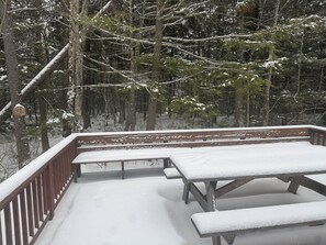 Outdoor dining - Charming and cozy 3-bedroom house in Manchester for relaxing stays (Winhall)