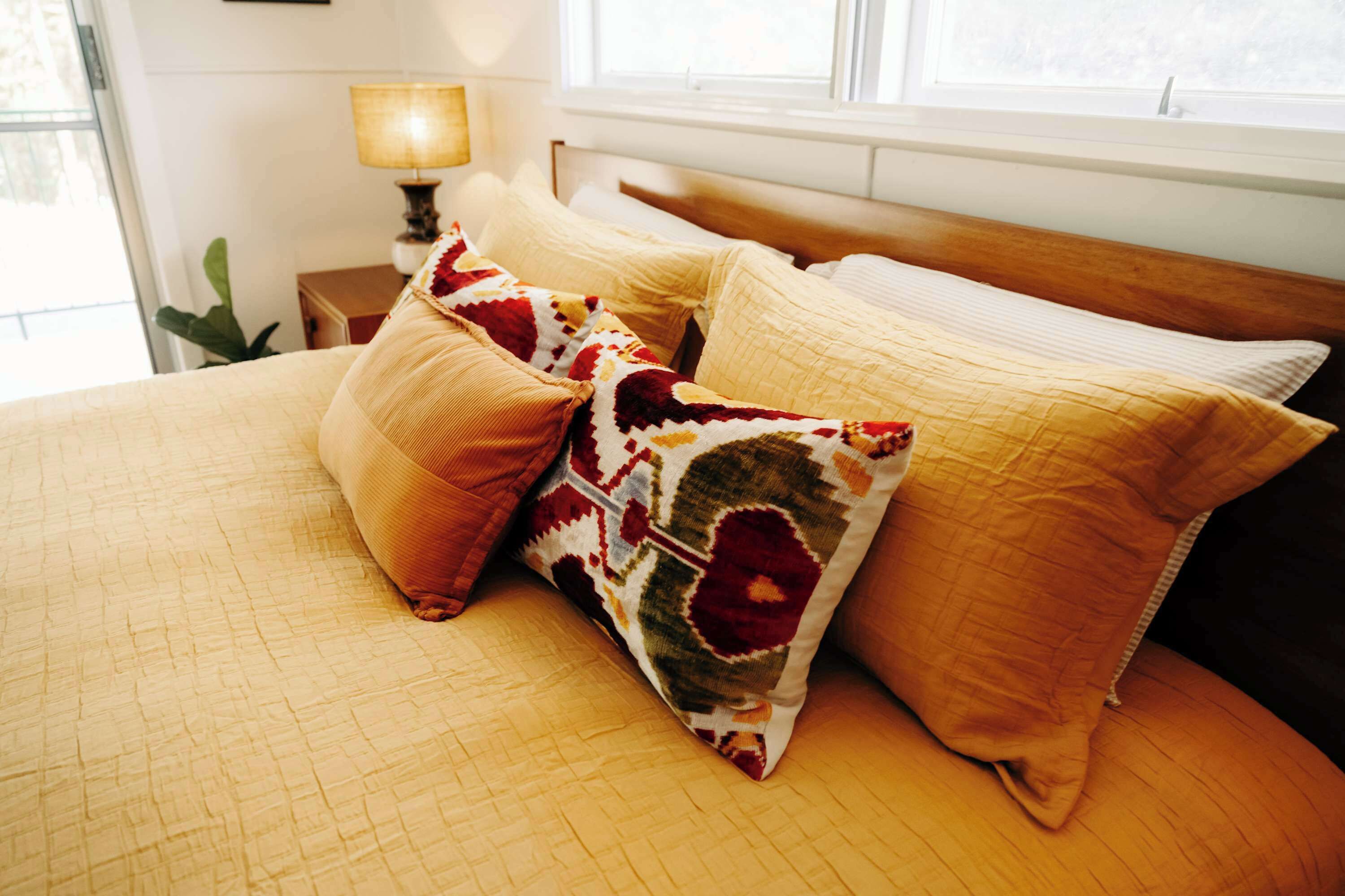 Master bedroom with quality linen bedding