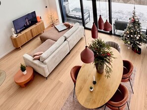 Interior - A-frame forest retreat with bathtub and nature view (Skrad)