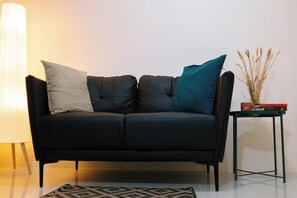Living area - Library Condo in Baguio City l 1-bedroom, 4 pax l Balai de Selendra l staycation (Baguio City)
