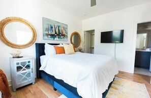4 bedrooms, desk, iron/ironing board, travel crib
