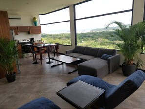 TV, books - Modern, Deluxe,  Ocean View Guest House with  Pool (Playas Del Coco)