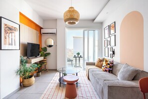 Apartment, 1 Double Bed with Sofa bed, Kitchenette, Sea View | Living area - Made with love 1-BR By Finikoudes Beach (Larnaca)